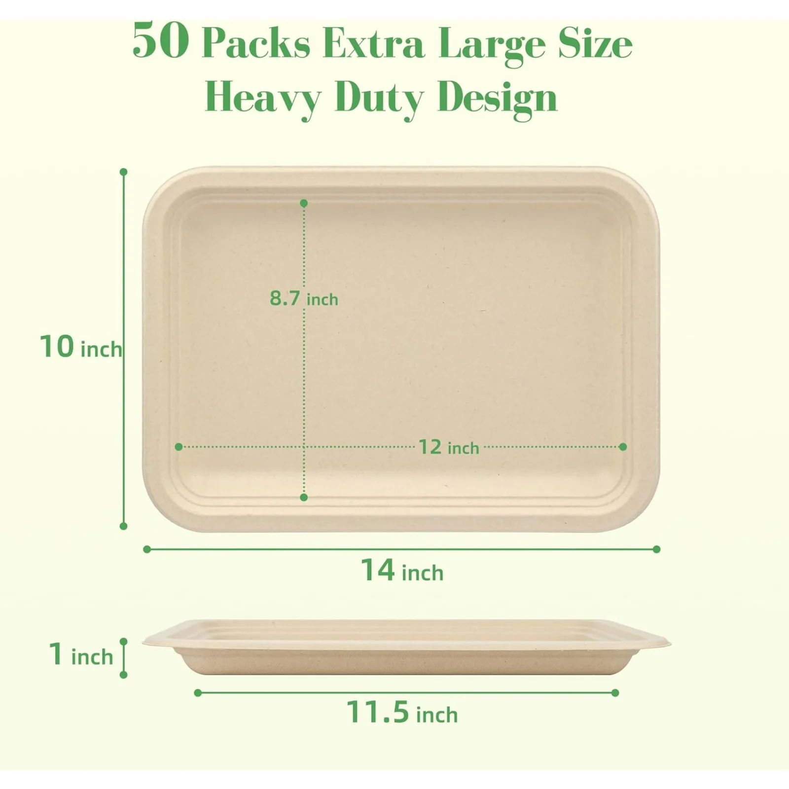 50 pcs 14 inch disposable food trays Cane Large Paper Tray For Crawfish, Lobster, BBQ Seafood, Parties and Holiday Feasts