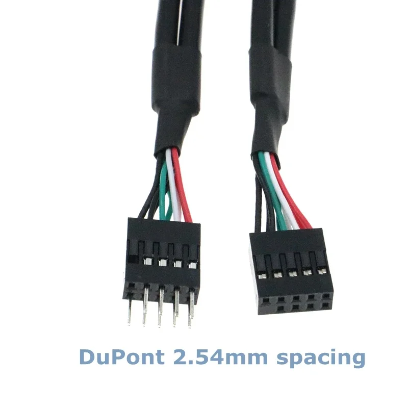 اللوحة الرئيسية الهيكل الأمامي 9 دبوس محطة USB 2.0 ذكر إلى أنثى تمديد كابل دوبونت 2.54 مللي متر كابل بيانات خط إمداد الطاقة