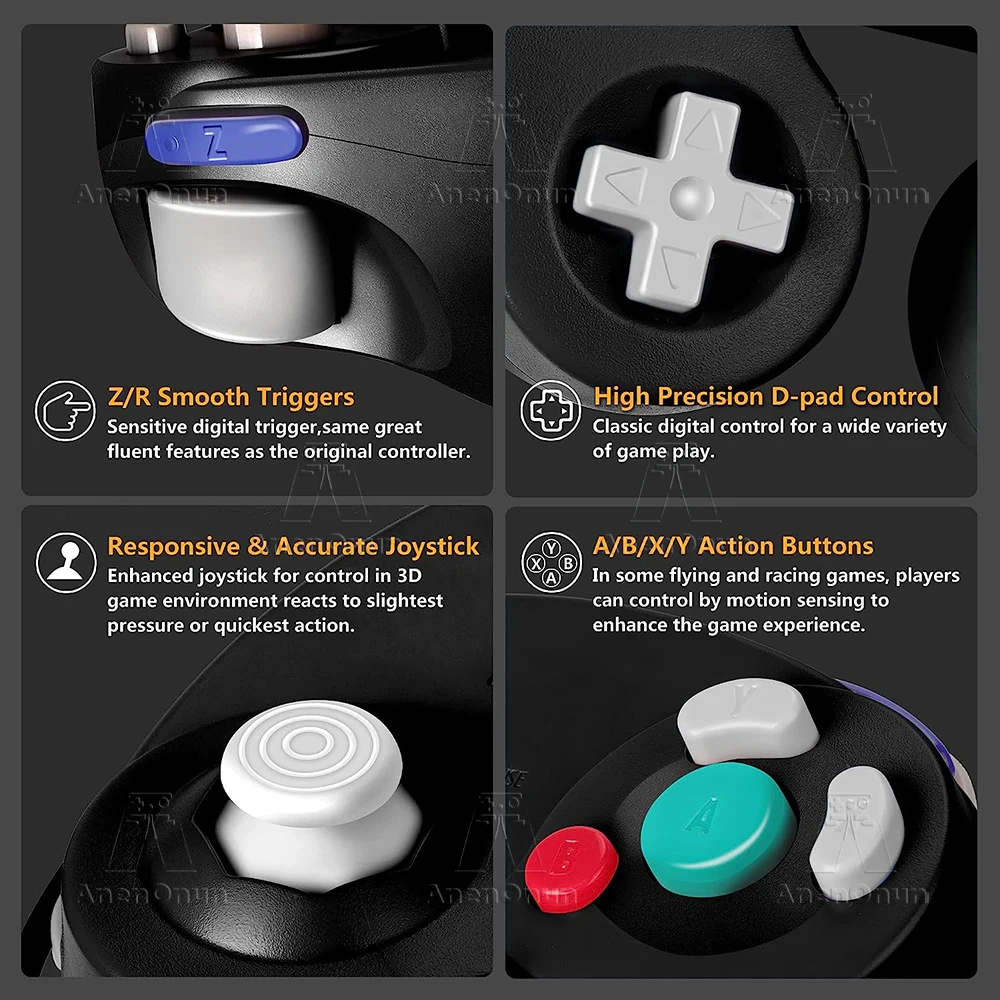 Gamecube/Wii Controller NGC Classic Wired Remote Gamepad Vibration Control Retro Video Game Console Joypad Joystick Accessories