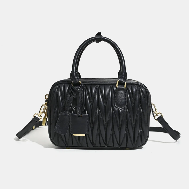 Luxe merkontwerp damestassen echt leer dameshandtassen mode gouden slot schoudertassen vrouw naaien vierkante crossbody tassen