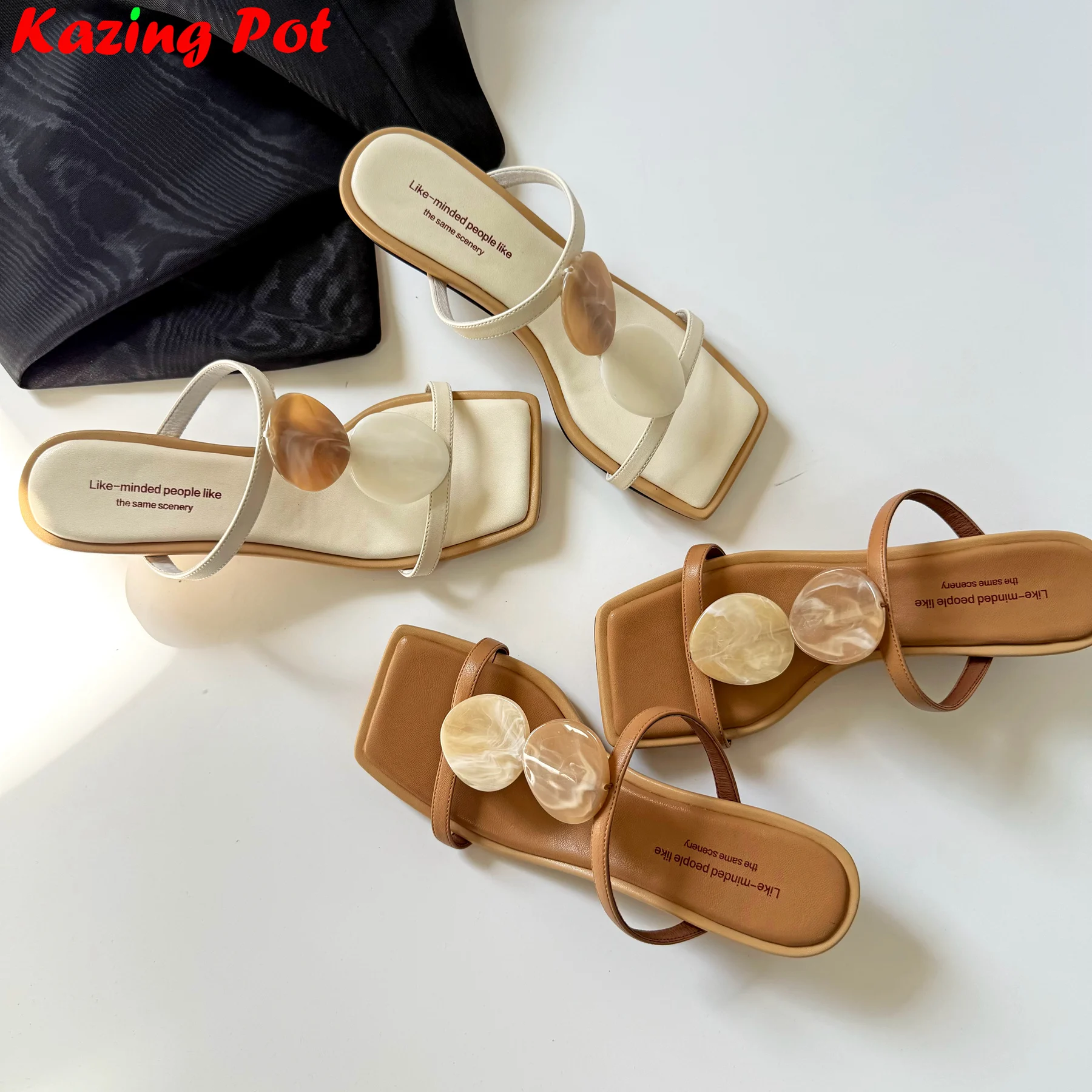 

Krazing Pot, модные сабо с открытой пяткой, элегантная летняя обувь на высоком каблуке с открытым носком, шикарные шлепанцы, современные женские сандалии для подиума