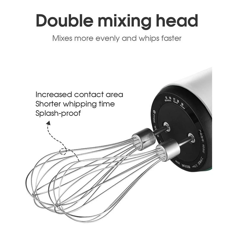 خلاط يدوي كهربائي لاسلكي ، مخفق يدوي محمول ، قابل لإعادة الشحن ، 3 سرعات ، 2 خفق للخبز ، كريم الحليب