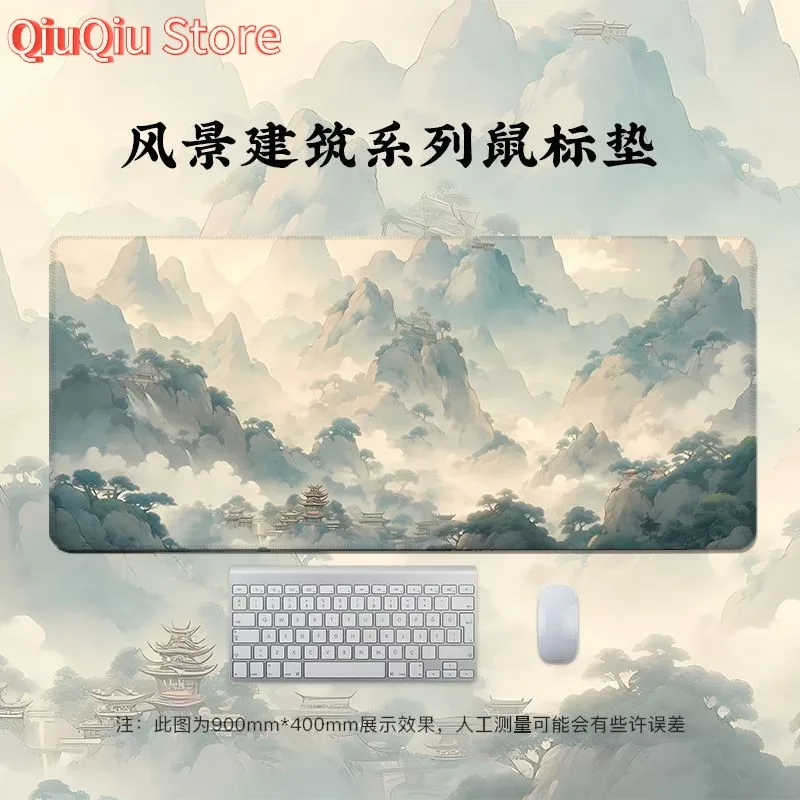 Phong Cách Trung Quốc Phong Cảnh Xây Dựng Miếng Lót Chuột Quá Khổ Phong Cách Trung Hoa Mực Bàn Ký Túc Xá Phòng Ngủ Máy Tính Chuộ