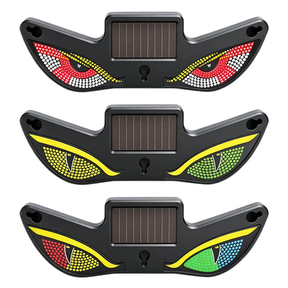 Coole DEMON EYE Ambientebeleuchtung Solar Teufelsauge Leuchtschild für Windschutzscheibe Atmende Neonlichter Auto-Dekoration – Detail 10