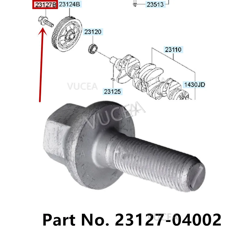 BOLT-CRANKSHAFT For Hyundai HB20 I10 I20 GETZ IONIQ REINA Accent 1.4 1.2 L CEED RIO SOLUTO SELTOS MORNING 2312704002 23127-04002