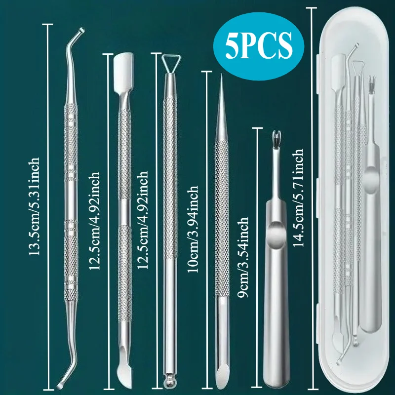 مجموعة أدوات إزالة طلاء الأظافر من الفولاذ المقاوم للصدأ 5/6 قطع، مجموعة أدوات مكشطة جل مانيكير وباديكير، مناسبة لأظافر الأصابع وأظافر أصابع القدم #6