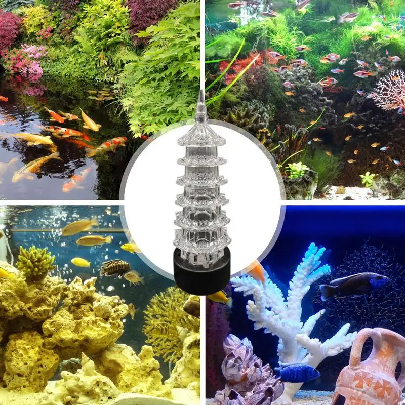 Luminous Aquarium Decorations Sealed Ornaments With Glowing Effect For Landscaping Simulation Colorful Reusable Underwater Lamp