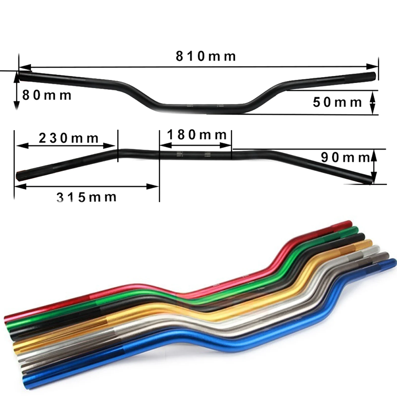 

Off Road Motorcycle Universal Aftermarket Accessories Aluminum Alloy 22MM Fixed-Size Handlebar Low Bar Steering Handle 81CM