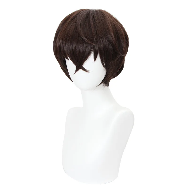 Shuidan-Peluca de Cosplay de perro salvaje gigante literario, Osamu Dazai, marrón oscuro, 80cm, pelo falso de Anime 477A