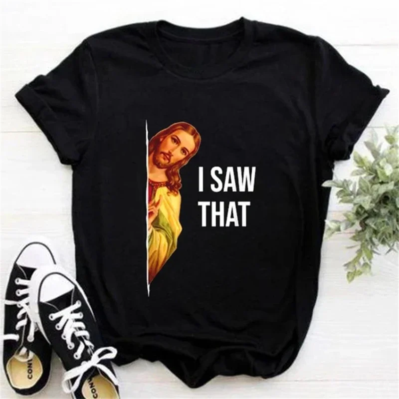 2024 Jesus Is King Letter Print Women T-shirt Christian Faith Hope Love Harajuku T Shirts Religion O-neck Tops Tees Streetwears