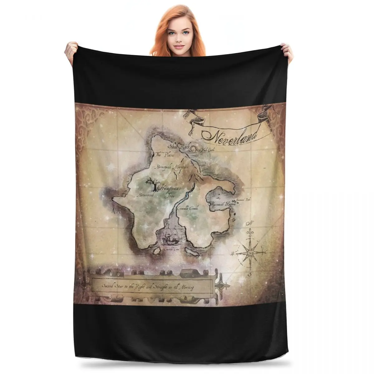 Classic Neverland Map Blankets Fleece Breathable Throw Blankets Sofa Throw Blanket For Couch Bedding Travel Throws Bedspread