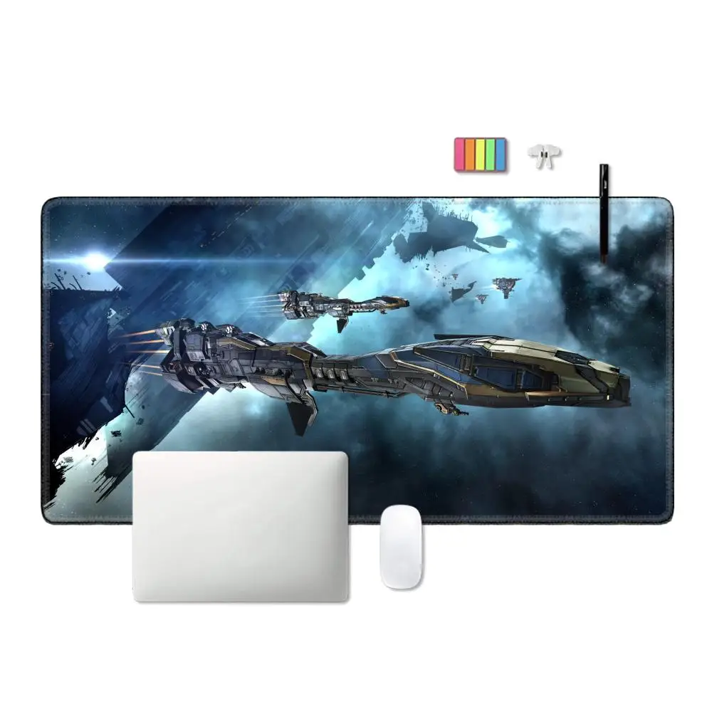 Eve Online Anime Large Mousepad XXL ملحقات الألعاب لوحة المفاتيح حصيرة مكتبية للكمبيوتر المحمول وسجاد مكتب مطاطي لوحة ماوس متوفرة لـ CS