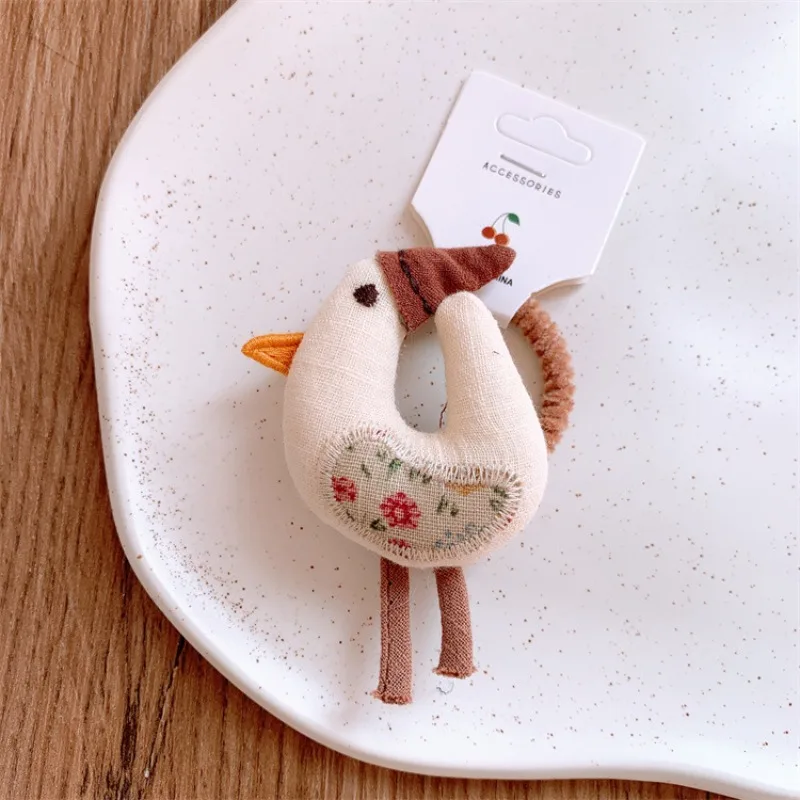 New Fabric Cartoon Animal Hair Ties for Girls Cute Elastic No Damage Ponytail Holders Baby Toddler Hair Ropes Hair Accessories image 4