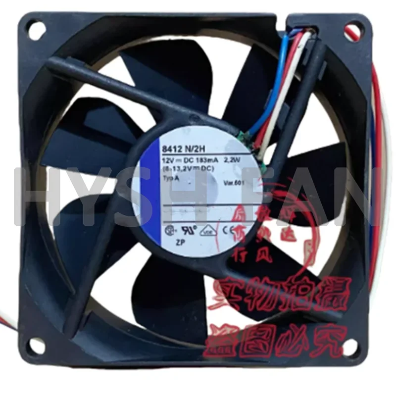 

Original Fan 8412 N/2H 8CM 12V 2.2W Three-wire Double Ball Fan