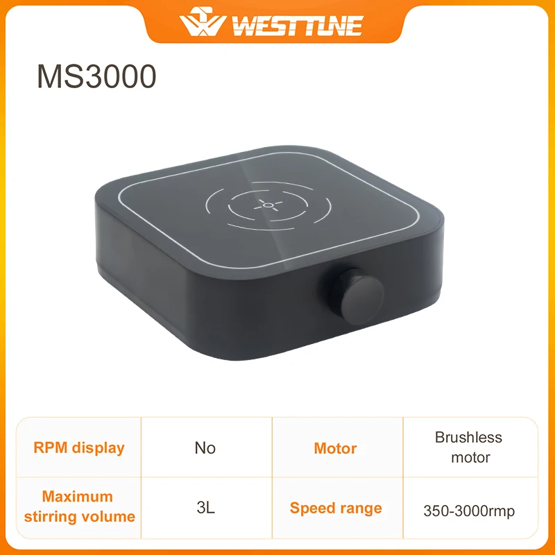 WEST TUNE Westtune Lab-Magnetrührer – elektrische Digitalanzeige, 3000 U/min, 3 l Fassungsvermögen, tragbarer Laborrührer mit bürstenlosem Motor, 12 V 6