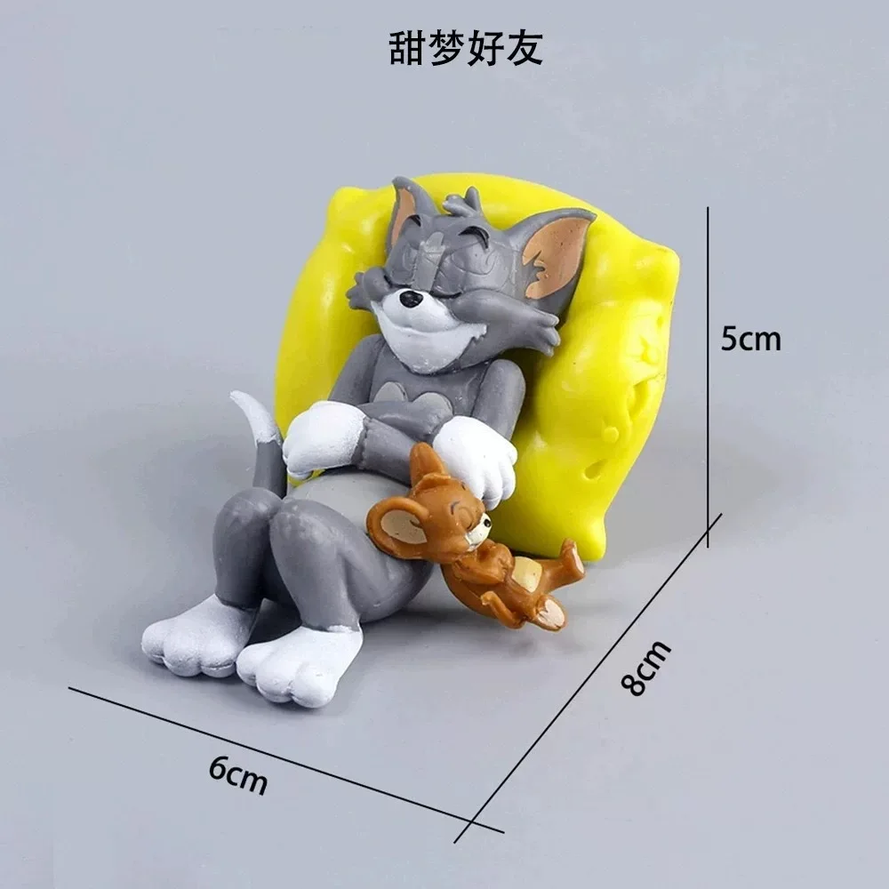 Tom Jerry Desk Shelf Ornament Car Dashboard Ornament Decoration Figurine Cute Sleeping Pose Home Decor Gift