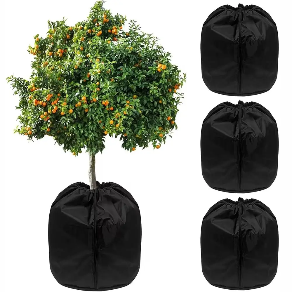 Reusable Plant Protection Cover Oxford Cloth Zipper Drawstring Tree Root Antifreeze Cover Durable Coldproof