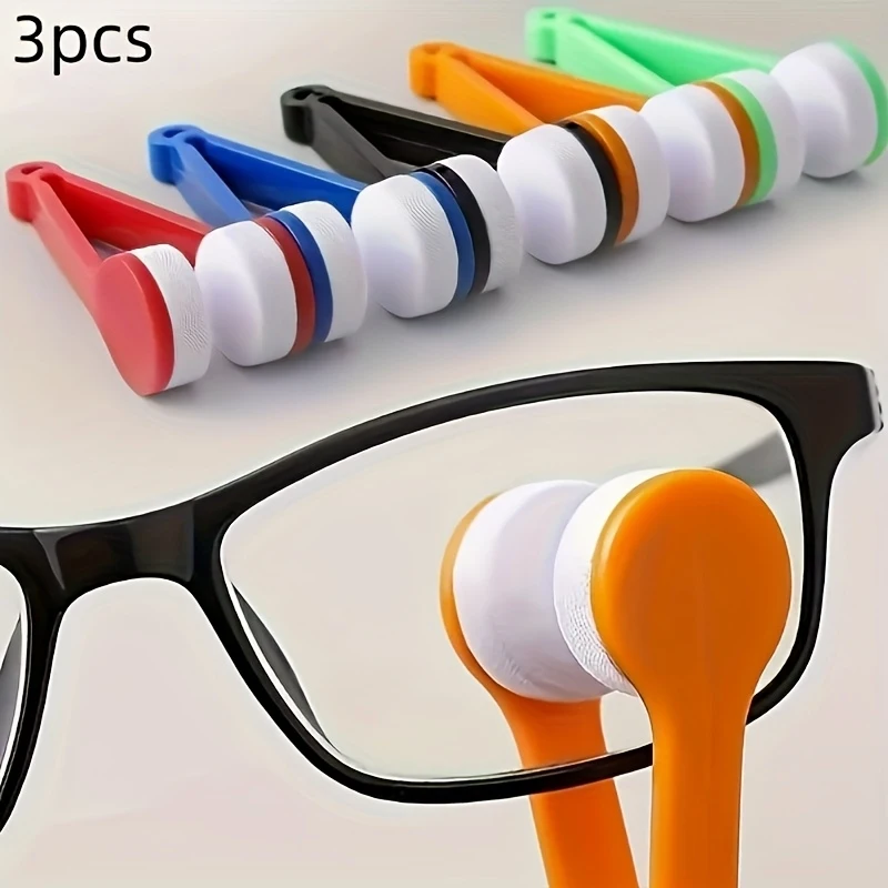 3-Pack Multifunctional Portable Lens Cleaning Cloths - Scratch-Free Eyeglass & Camera Lens Cleaner with Ergonomic Handle