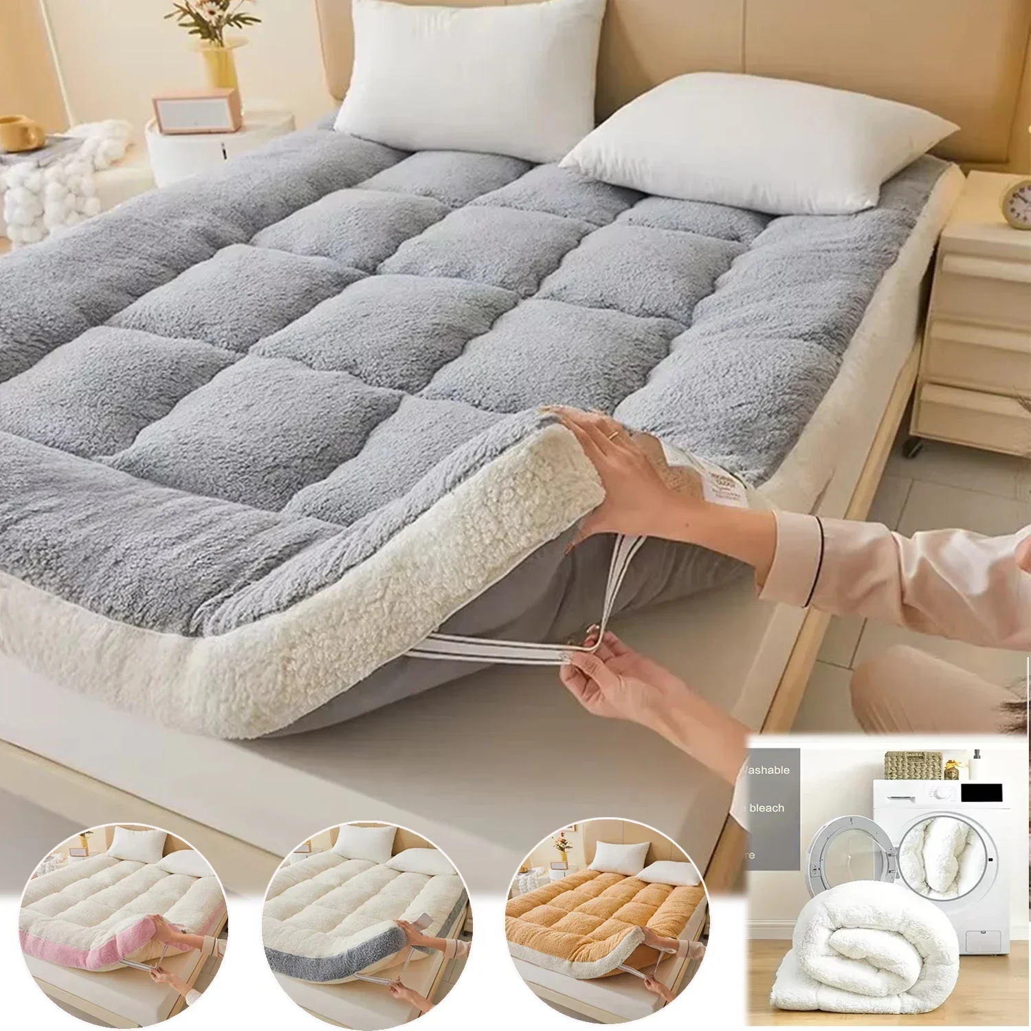 

Thicken Winter Warm Lamb Cashmere Mattress High Quality Household Soft Pad Tatami Floor Mat Student Dormitory Single Mattresses