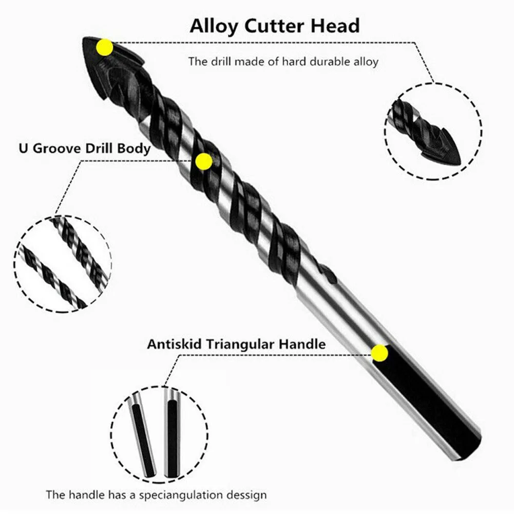 Versatile Drill Bit for Various Materials 5PCS Tungsten Carbide Drill Bit for Porcelain Tile Concrete Brick Glass