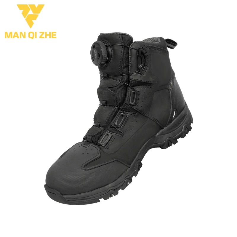 Men's Boots Anti-fall and Anti-slip Waterproof Breathable Cowhide Racing Boots Fall and Slip Resistant All Seasons Rally Boots