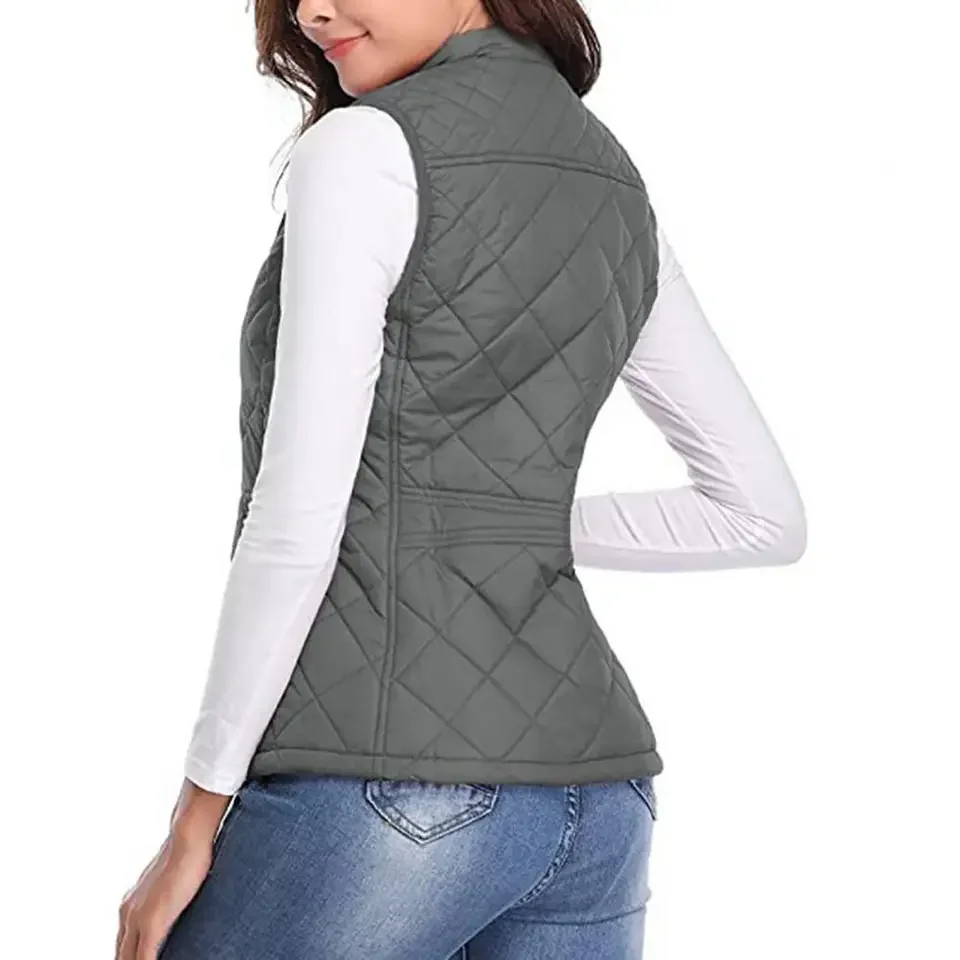 Padded Sleeveless Vest Stylish Women's Padded Vest For Autumn Winter Ultra Light Windproof Waistcoat With Zipper Closure Slim