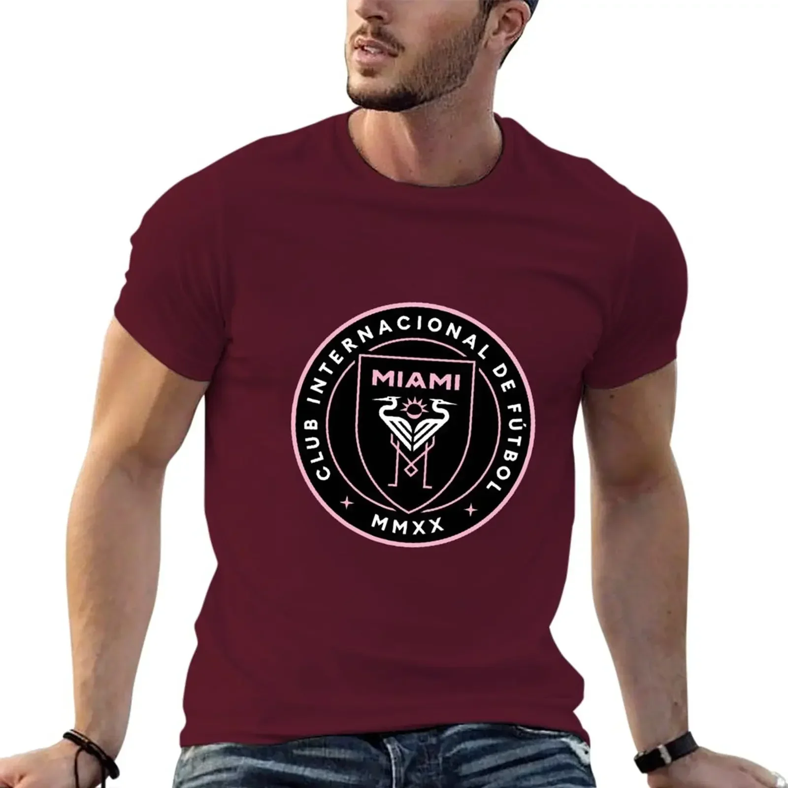 The Inter Miami Club TShirt boys animal print shirt t-shirt fitted t shirts for men Hot Sale Round Collar harajuku Crewneck 2024