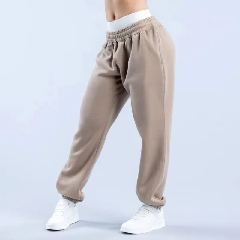 Fashion Women Jogger Sweatpants Low Waist Wide Leg Pants Workout Track Trousers Brand Pockets Gym SportsWear Exercise Clothing