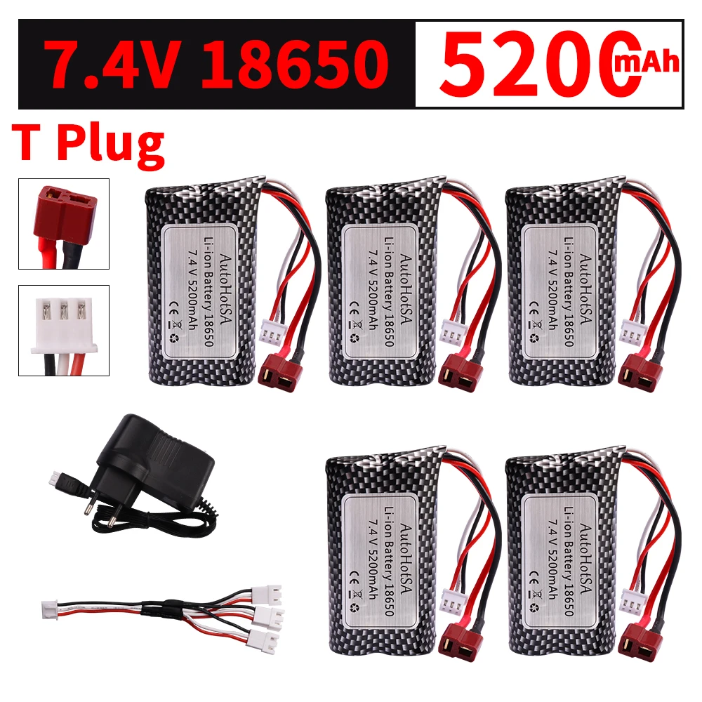 

T Plug 7.4V 5200MAH lipo Battery for SCY-16101 SCY-16102 SCY-16103 SCY-16201 SCY-16301 SCY-16302 SCY-16303 RC truck spare parts