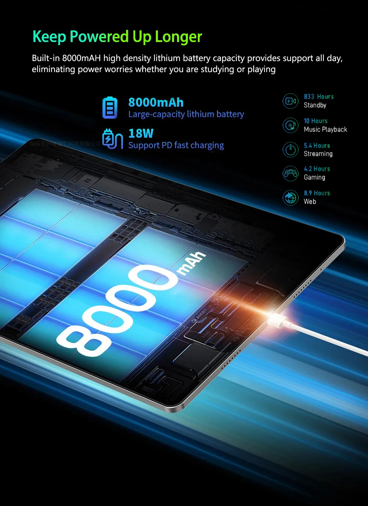 2025 Nenmone Tab40 10.95 polegadas IPS Display 4G Tablet Android 13,12GB RAM + 256GB ROM Octa-core Unisoc T616, 8MP + 20MP Câmera 8200mAh