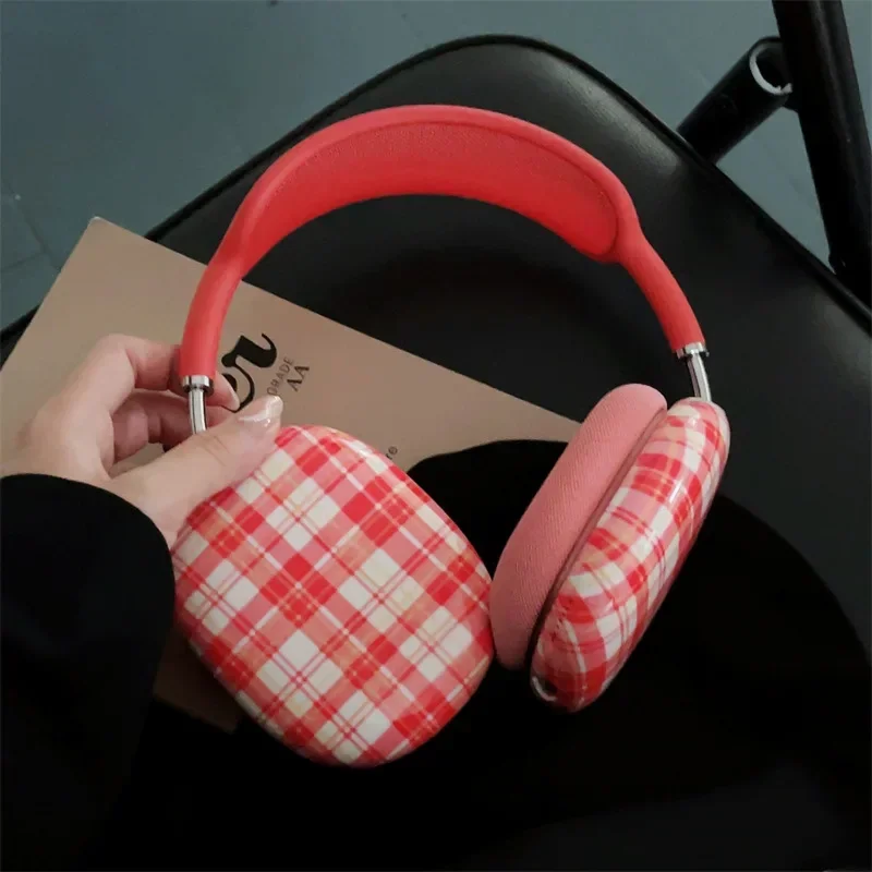 

Personalized plaid pattern suitable for Apple Airpods Max protective case, drop resistant and minimalist headphone case