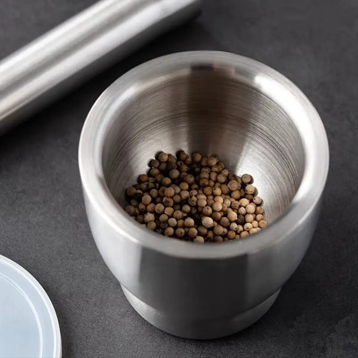 New 304 Stainless Steel Garlic Pounder Stone Mortar Garlic Mortar Mashing Jar Household Kitchen Mashing Mortar
