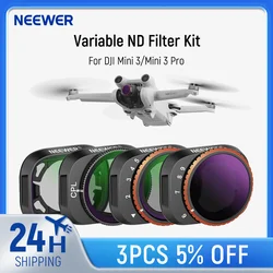 NEEWER Limited Variable ND Filter Kit For DJI Mini 3/Mini 3 Pro 4 pcs ND2-ND32/ND64-ND512 CPL/UV Lens Filte HD Optical Glass