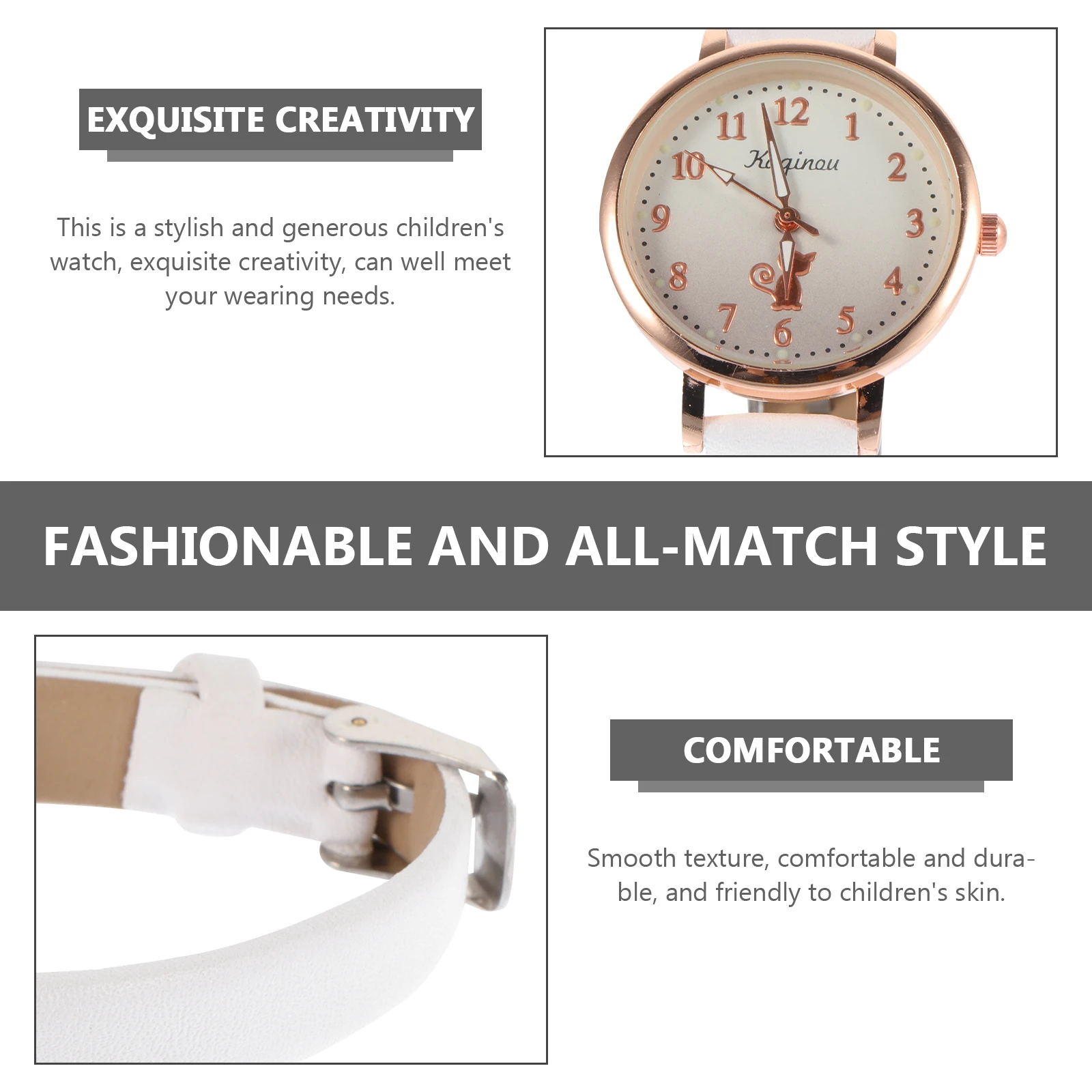 

Children Watch Kids Wrist Analog Watches for Girls Alloy Band Smooth Texture Casual Luminous Student Versatile Timepiece