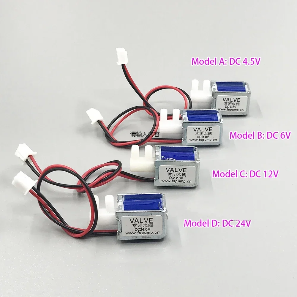 DC 4.5V 6V 12V 24V Mini Electric Solenoid Valve N/C Normally Closed Micro Water Valve Liquid Flow Control Switch for Pump