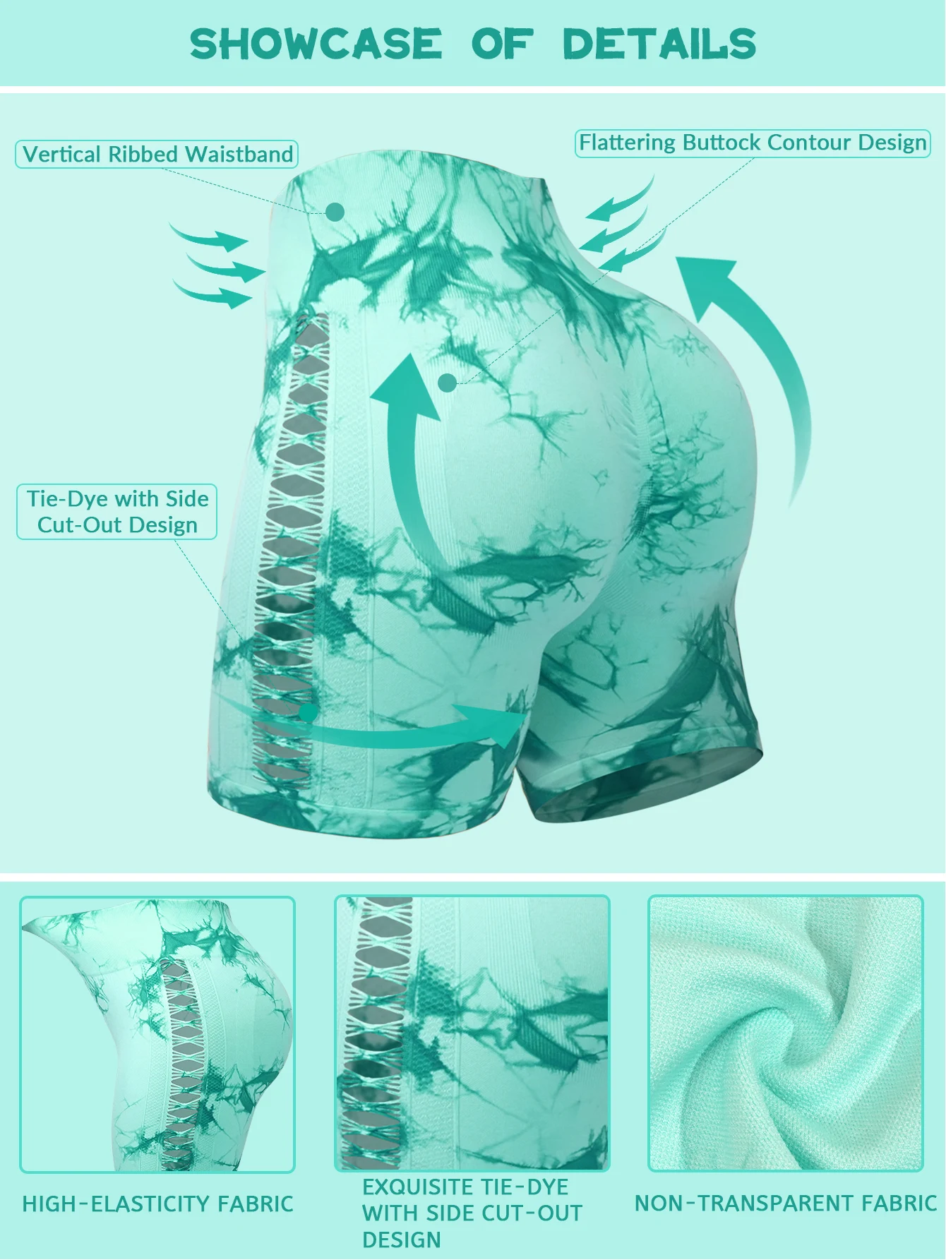 Short d'entraînement sans couture pour femmes, taille haute, teinture par nouage, Sport, Yoga, été, respirant, ajouré, élastique, pantalon de levage des hanches, 2025