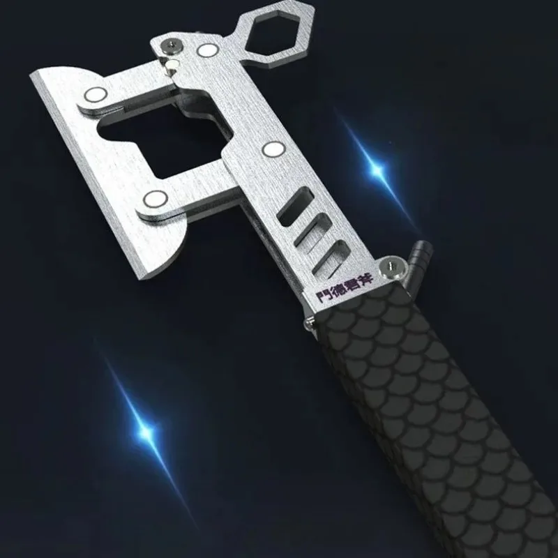 الفولاذ المقاوم للصدأ للطي المحمولة الفأس تلسكوبي نوع مقاوم للماء التخييم شجرة قطع في الهواء الطلق بقاء المحمولة الفأس أدوات يدوية #4