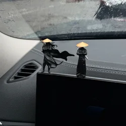 2PCS Automobile Pendants Creative Elegant Swordsman Car Center Console Display Screen Car Interior Decorations Rearview Mirror
