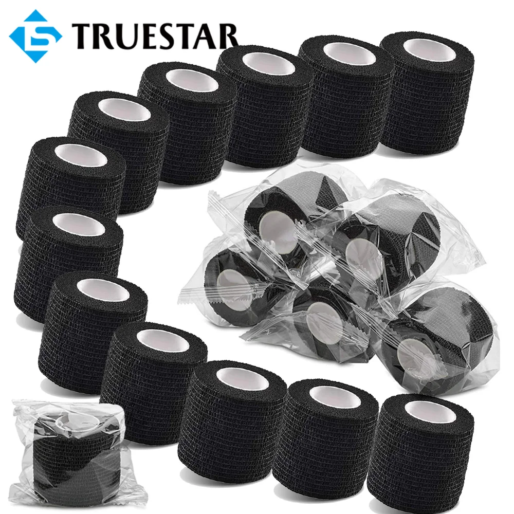 12/9/3/1Rolls Tattoo Grip Covers 5CM x 4.5M Cohesive Tattoo Grip Tape Wrap Elastic Bandage For Tattoo Machine Grip Accessories