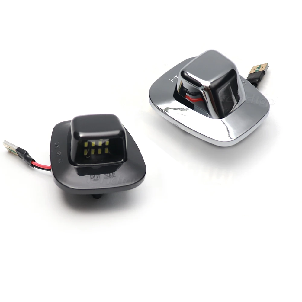2pcs LED License Plate Light Tag Lamp Black Housing for Chevy  C1500 C2500 C3500 K1500  Pickup Blazer GMC Sonoma Yukon