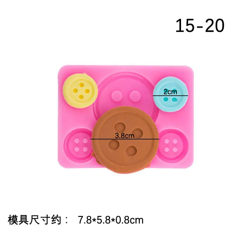 A Variety of Button Silicone Molds, Baking Decorative Fondant Chocolate Dry Pez Mold 15-20
