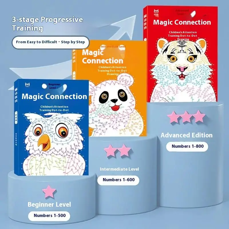 Primary- Senior Magic Lines Tracing Workbook Pen Control Kids Painting Puzzle gameBrain Development Books for Kids 3-6 Years