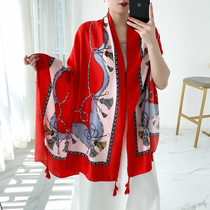 Women Photographic Ethnic Style Scarf Summer Female Luxury Brand Print Scarves Lady Travel Cotton Linen Shawl Bufanda Mujer