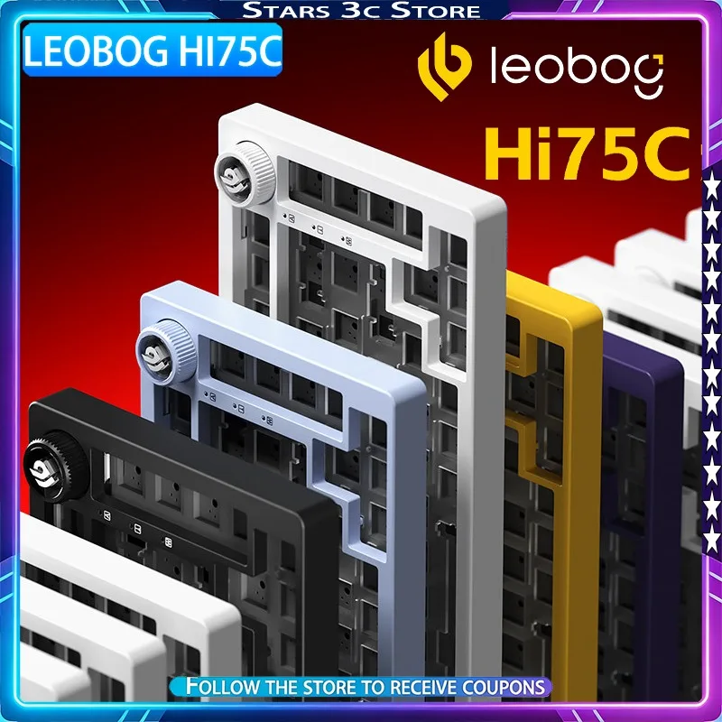 

Механическая клавиатура LEOBOG Hi75C из алюминиевого сплава, комплект с прокладками, мягкая эластичная конструкция, многофункциональный регулятор, настраиваемая игровая клавиатура