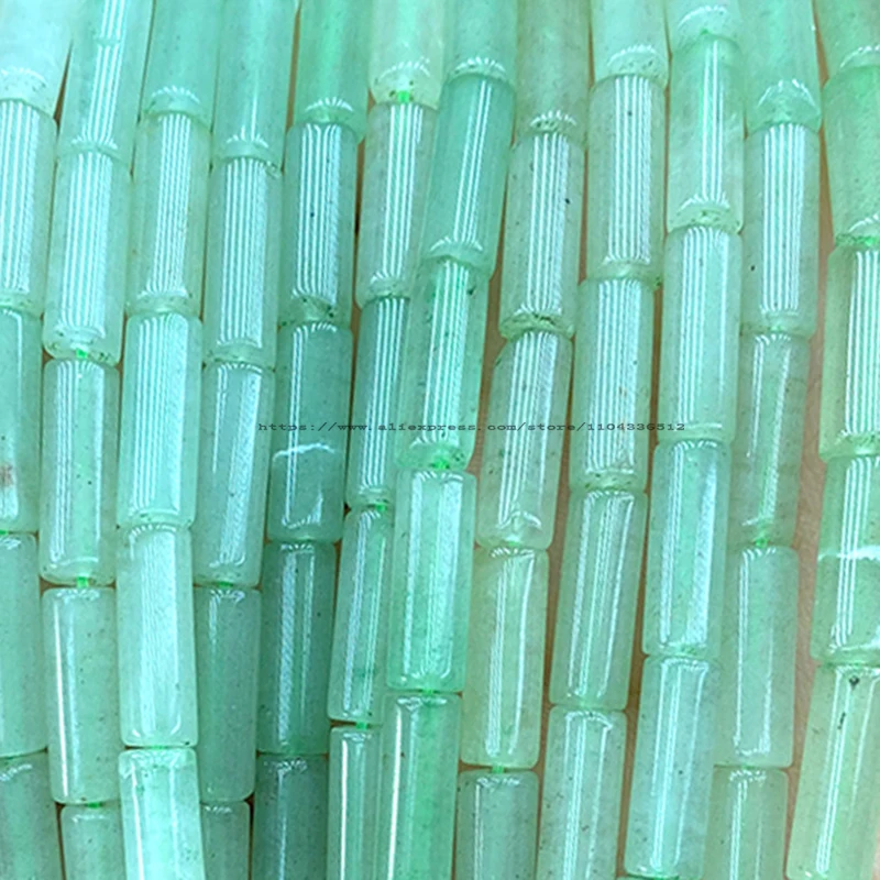 4x13mm Tube Natural Stone Green Aventurine Loose Spacer Beads for Jewelry Making Diy Bracelet Charms Earrings Accessories