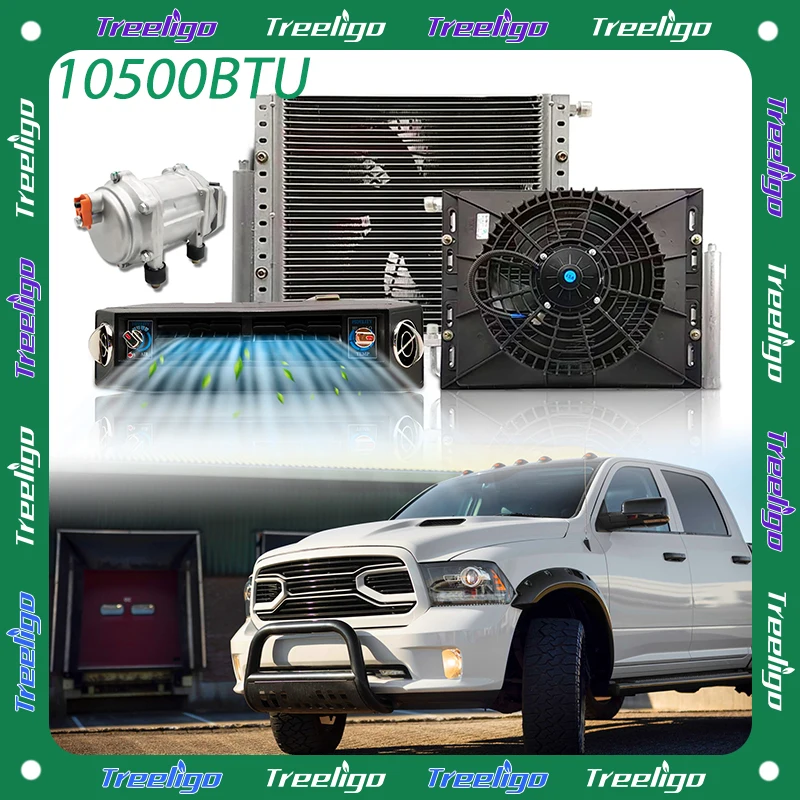 

Treeligo 404 2025 Универсальный комплект кондиционера для грузовиков 10500BTU 12 В/24 В Блок переменного тока под приборной панелью с охлаждением и подогревом для кабины автобуса