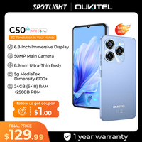 Oukitel C50 5G Smartphone 6.8“ HD+Water drop screen 5150mAh 24GB+128GB Mobile Phone 50 MP Cell Phone