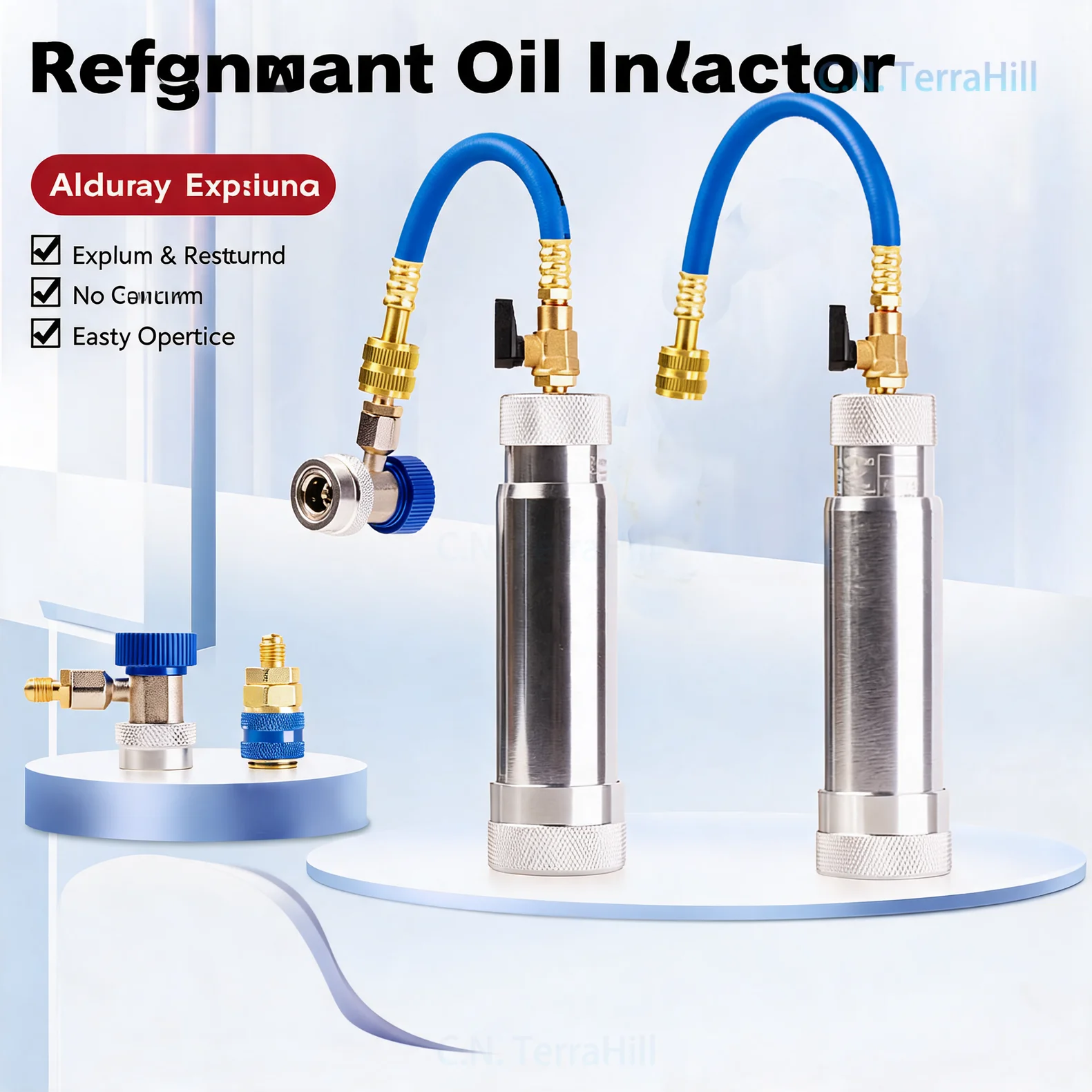 Car AC Refrigerant Oil Injector Bottle R134a R22 Refrigeration Oil Charging Tool for Auto and Home Air Conditioner