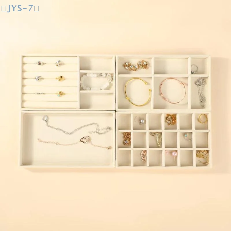 

【JYS-7】Бархатный лоток для демонстрации ювелирных изделий с несколькими отделениями для колец, серег, браслетов, ожерелий, ящик для хранения, чехол-органайзер