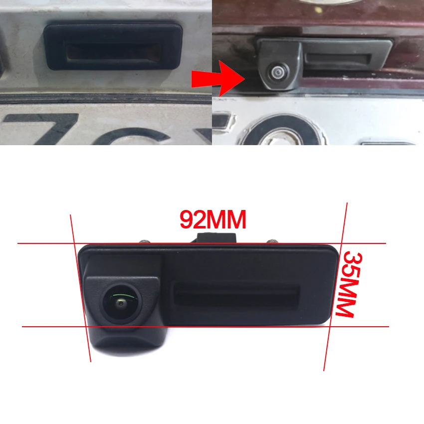 CCD HD Fisheye RearView Camera For Skoda Fabia MK2 2008~2014 Rapid MK1 2012~2016 Car Trunk Handle Camera Reverse Parking Monitor